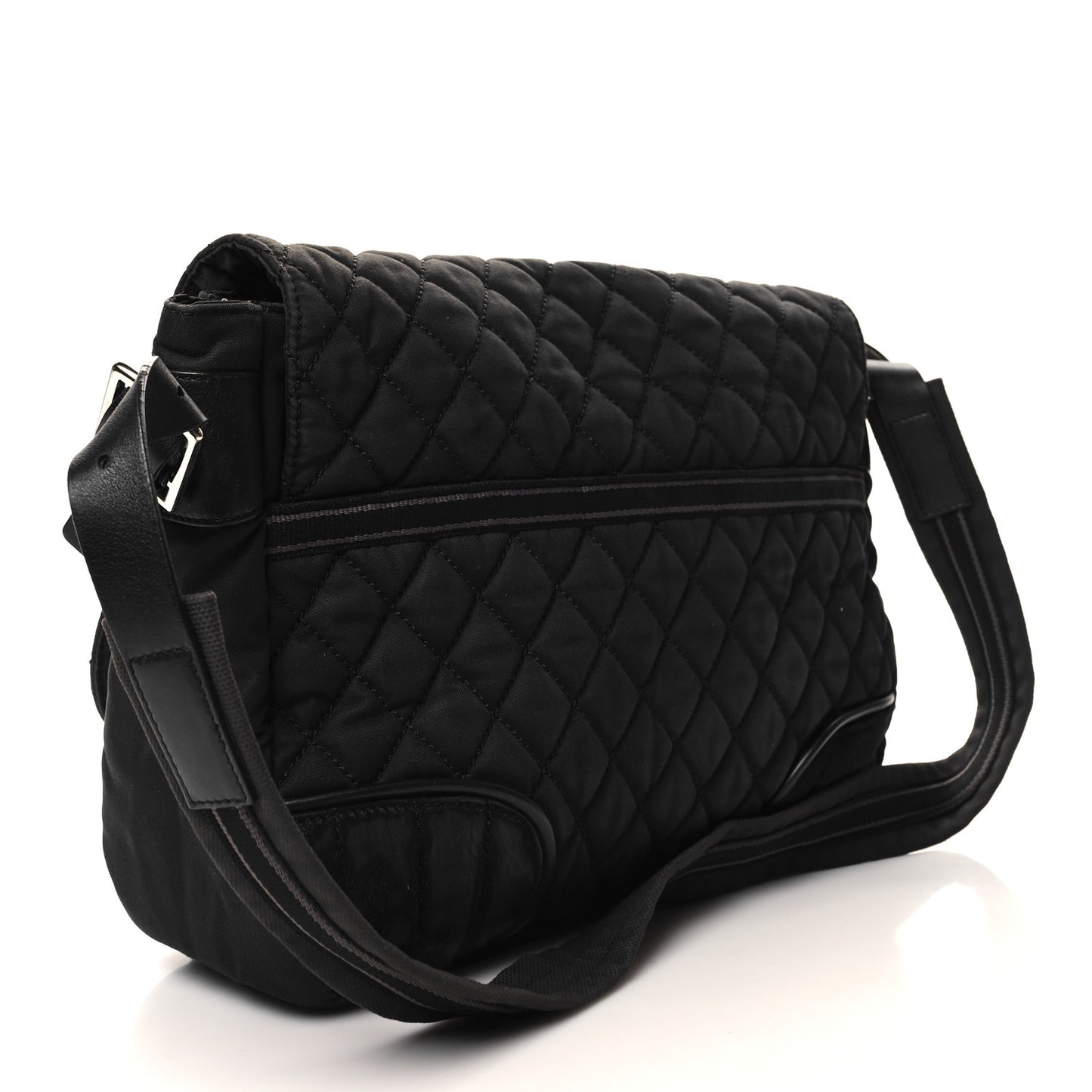 Canvas Pony Hair Quilted Sport CC Messenger Black