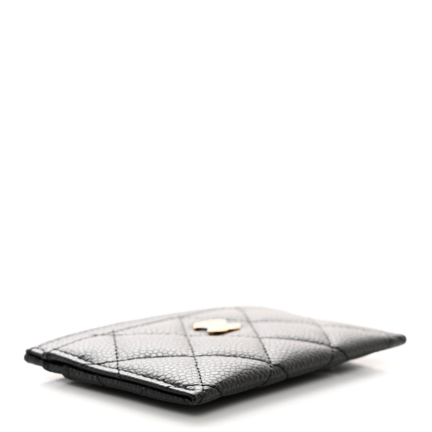 Caviar Quilted Card Holder Black
