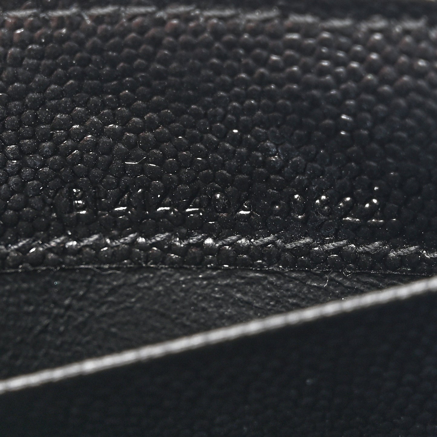 Grain De Poudre Matelasse Chevron Small Monogram Envelope Wallet Black