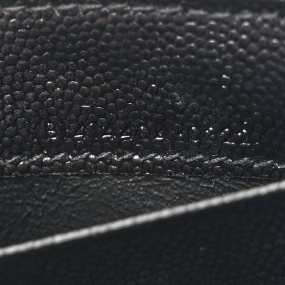 Saint Laurent Grain De Poudre Matelasse Chevron Small Monogram Envelope Wallet Black 7 of 11
