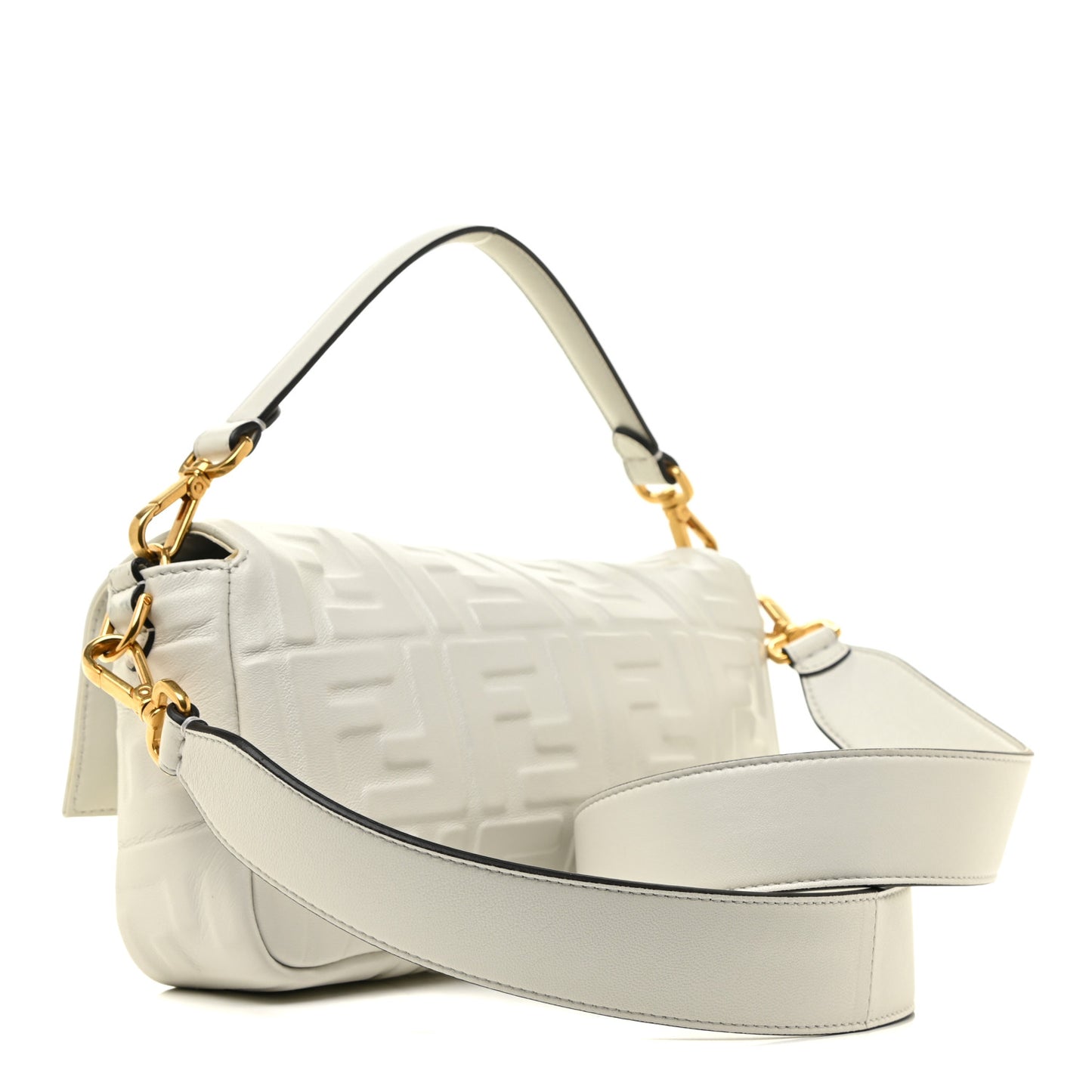 Nappa FF 1974 Embossed Baguette White