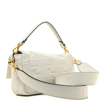 Fendi Nappa FF 1974 Embossed Baguette White 3 of 16