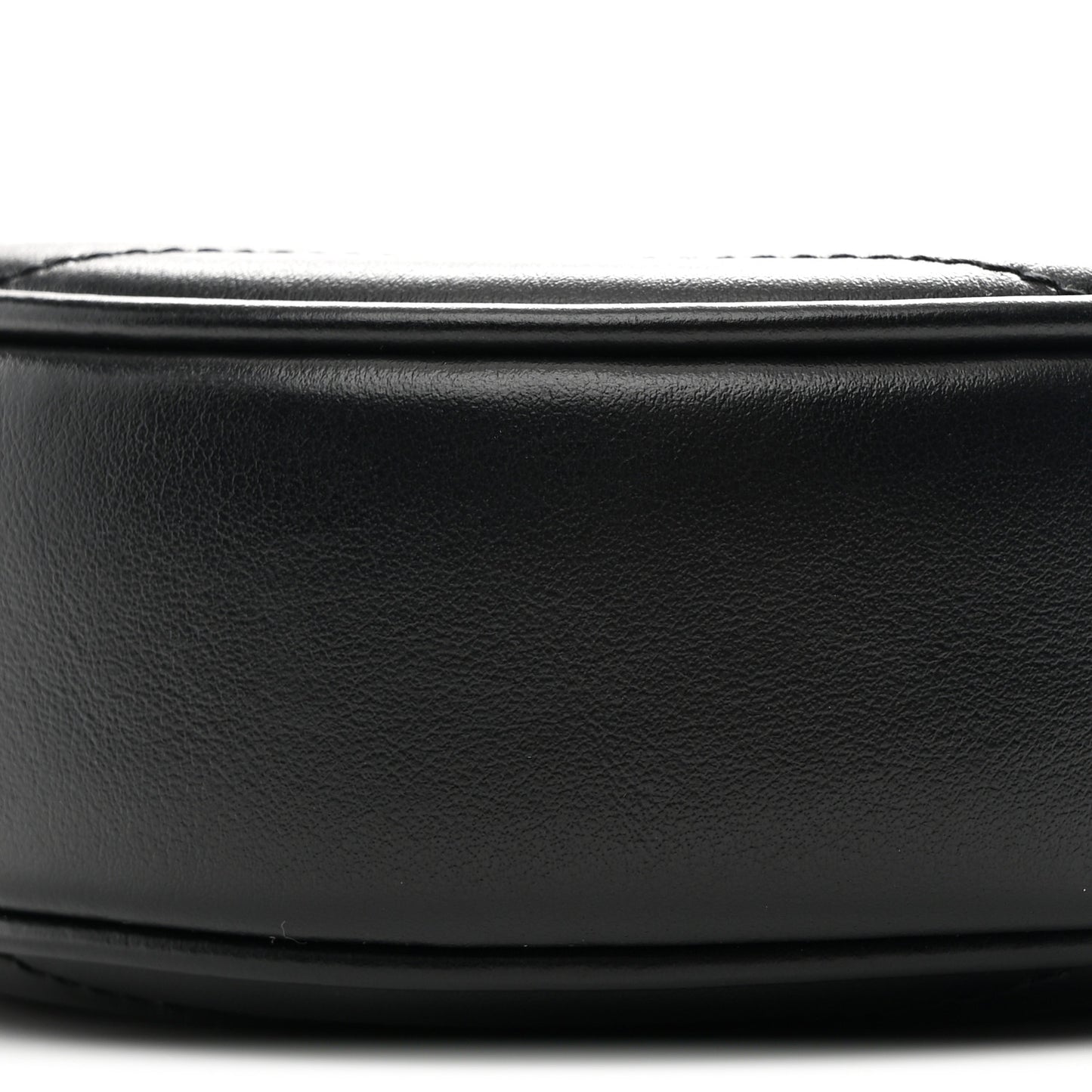 Calfskin Matelasse Chevron Round Vinyle Camera Bag Black