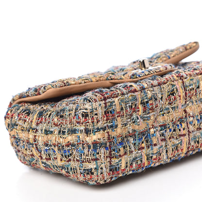 Chanel Tweed Quilted Mini Rectangular Flap Gold Blue 8 of 10