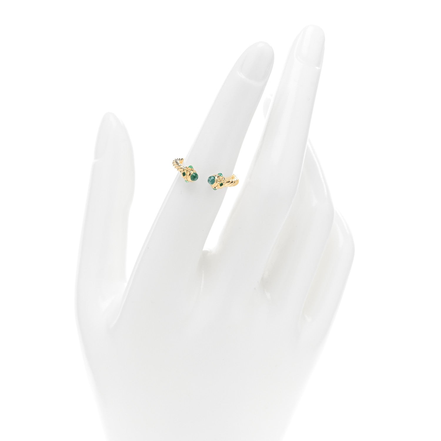 David Yurman 18K Yellow Gold Emerald Renaissance Ring 50 5.5 2 of 4