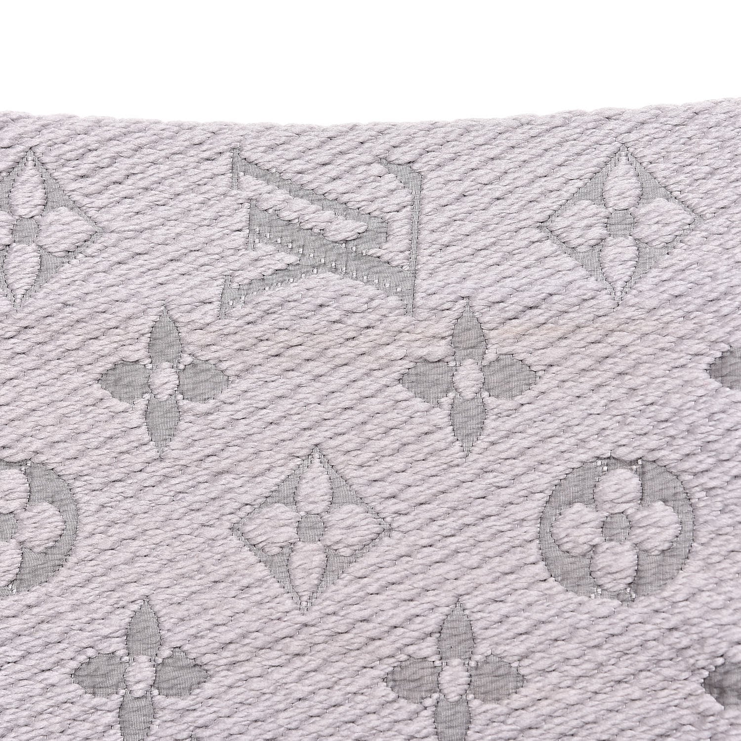 Louis Vuitton Wool Silk Logomania Scarf Pearl Grey 5 of 5