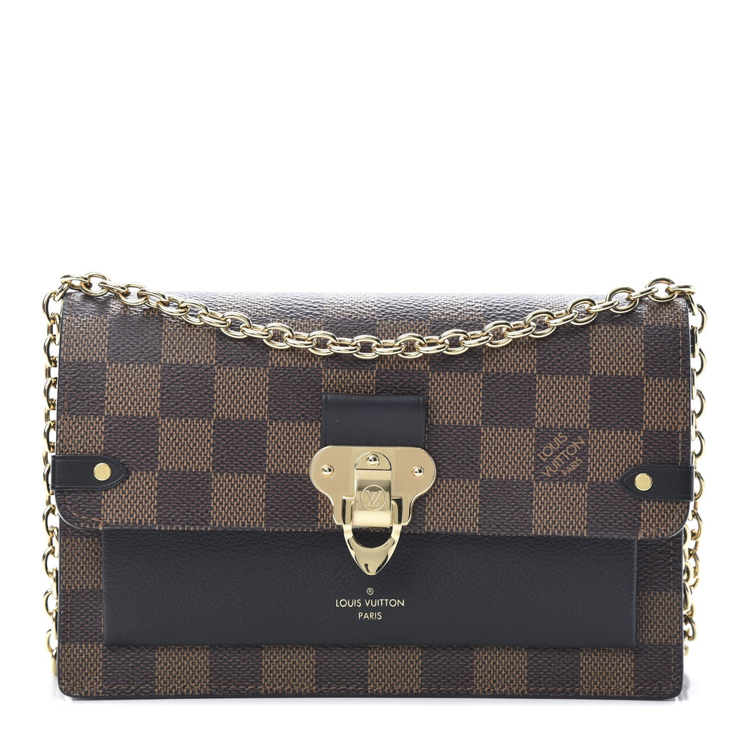 Damier Ebene Vavin Chain Wallet Black