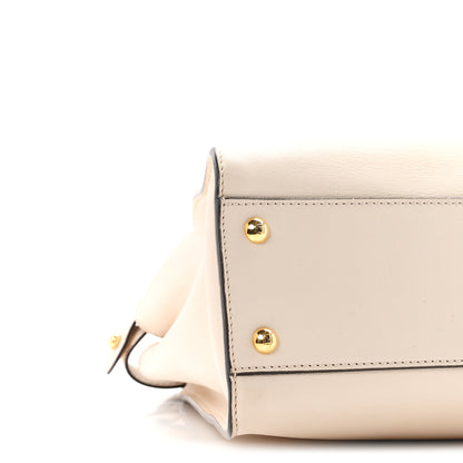 Fendi Vitello Seta Snakeskin Monster Eyes Medium Peekaboo Iconic Satchel  Amido Sand Black 9 of 10