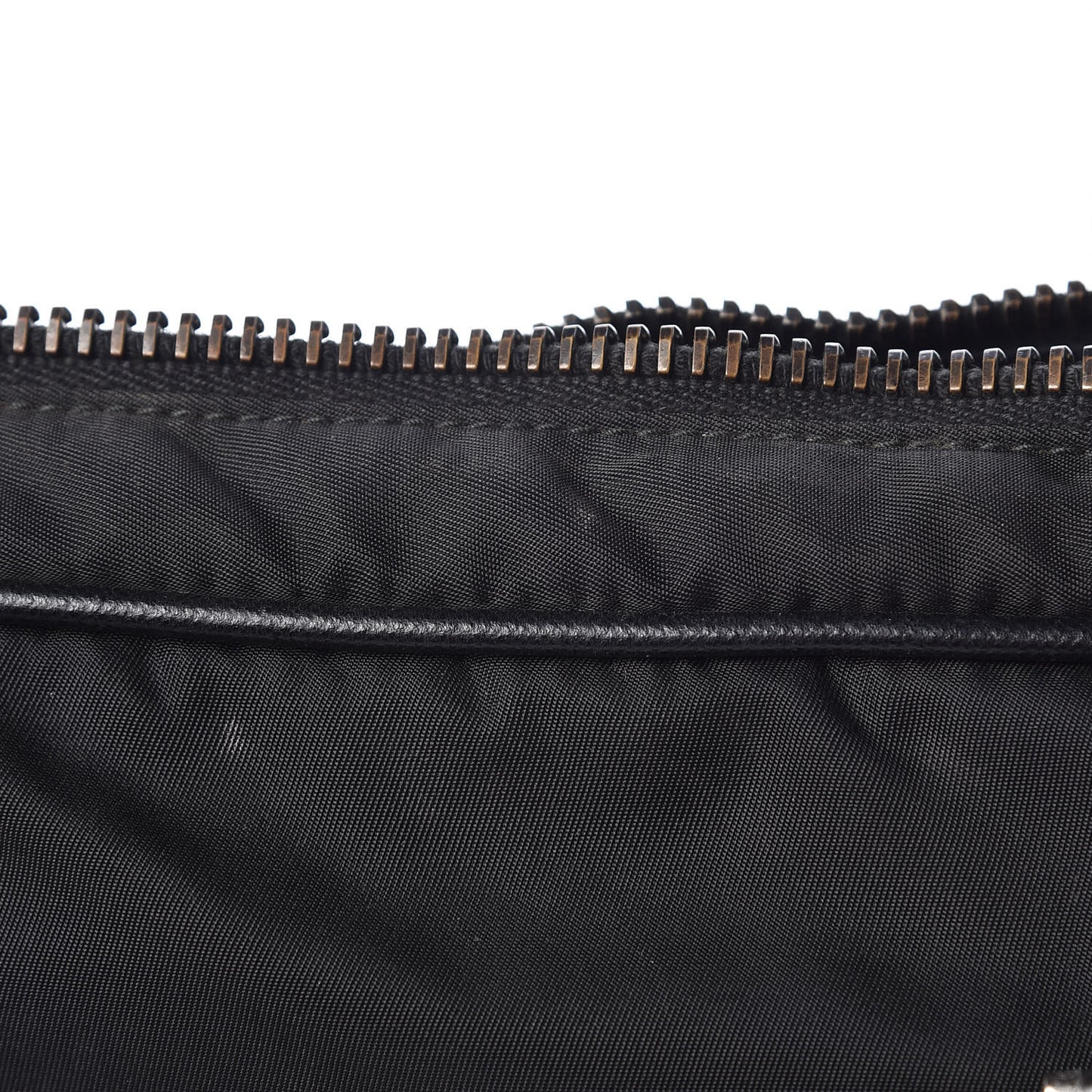 Tessuto Nylon Saffiano Metal Triangle Logo Work Bag Black
