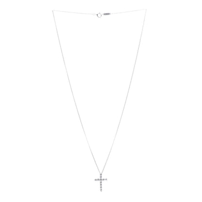 Tiffany Platinum Diamond Small Cross Pendant Necklace 3 of 6