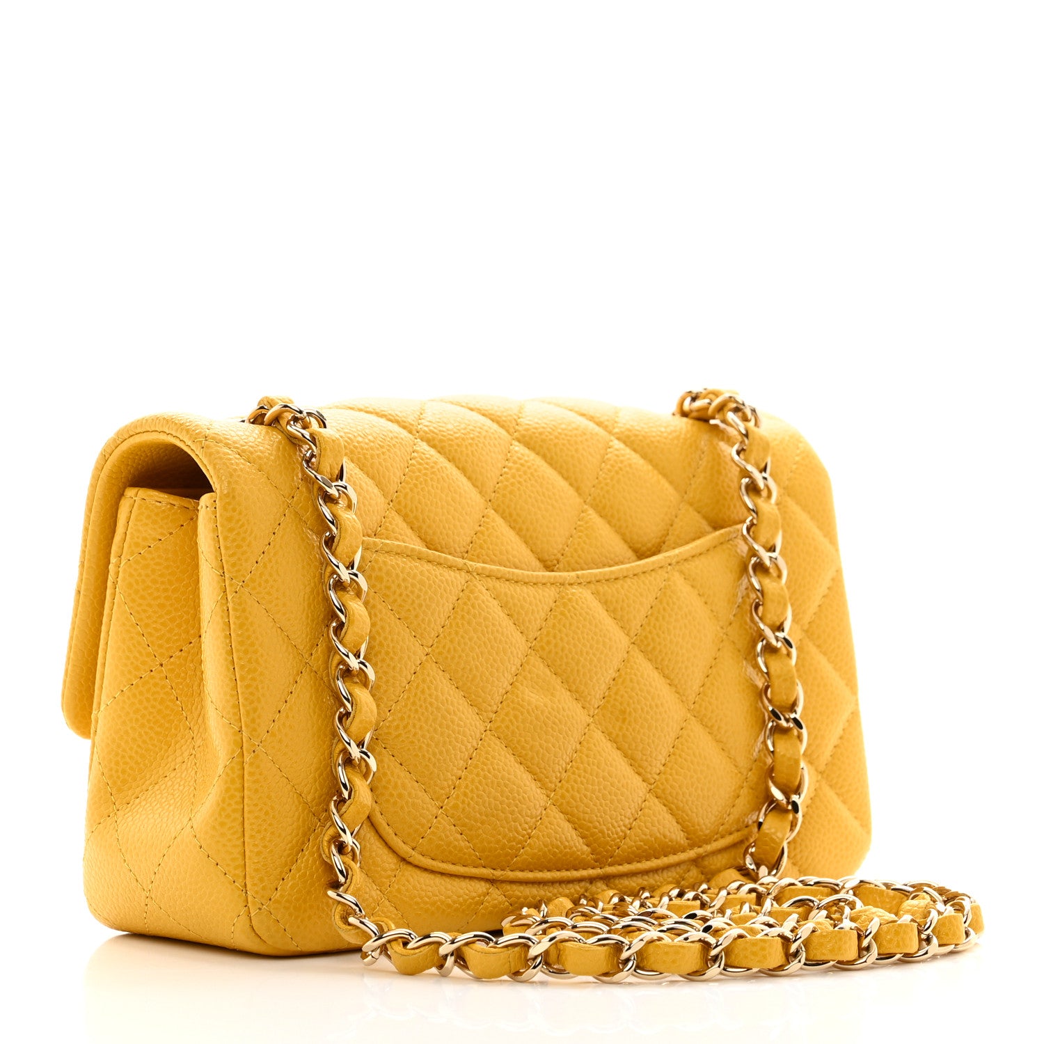 Chanel Caviar Quilted Mini Rectangular Flap Yellow 3 of 11