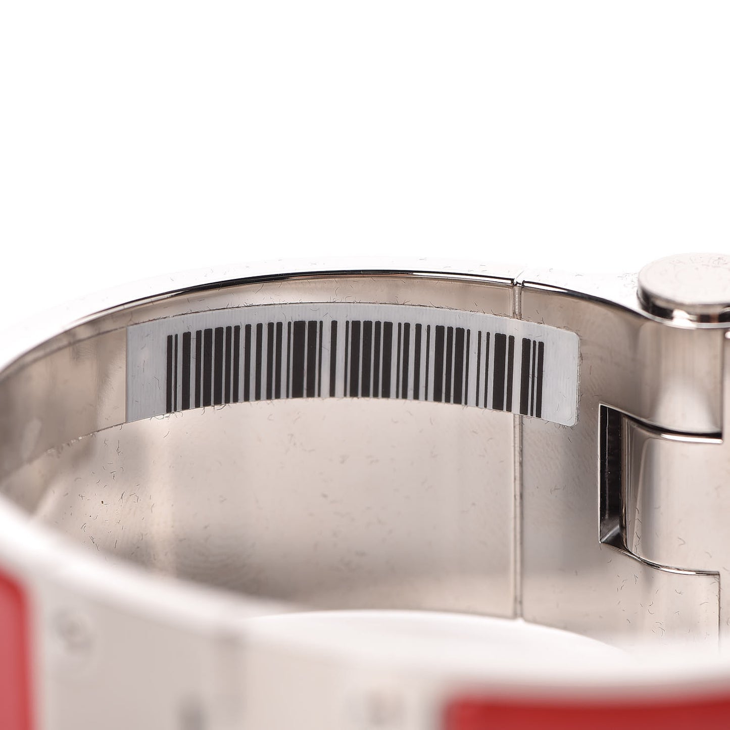 Enamel Charniere Uni Wide Hinged Bracelet S Rouge Amarante
