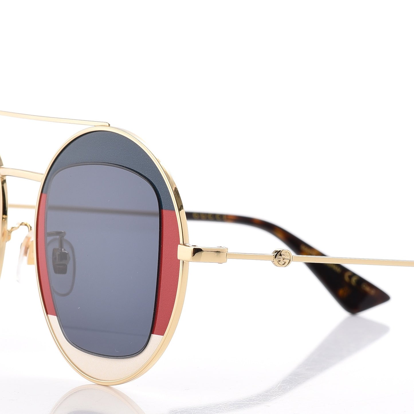 Round Frame Sylvie Web Sunglasses GG0105S Gold