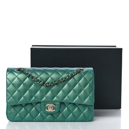 Chanel Iridescent Calfskin Quilted Medium Double Flap Green 10 of 10