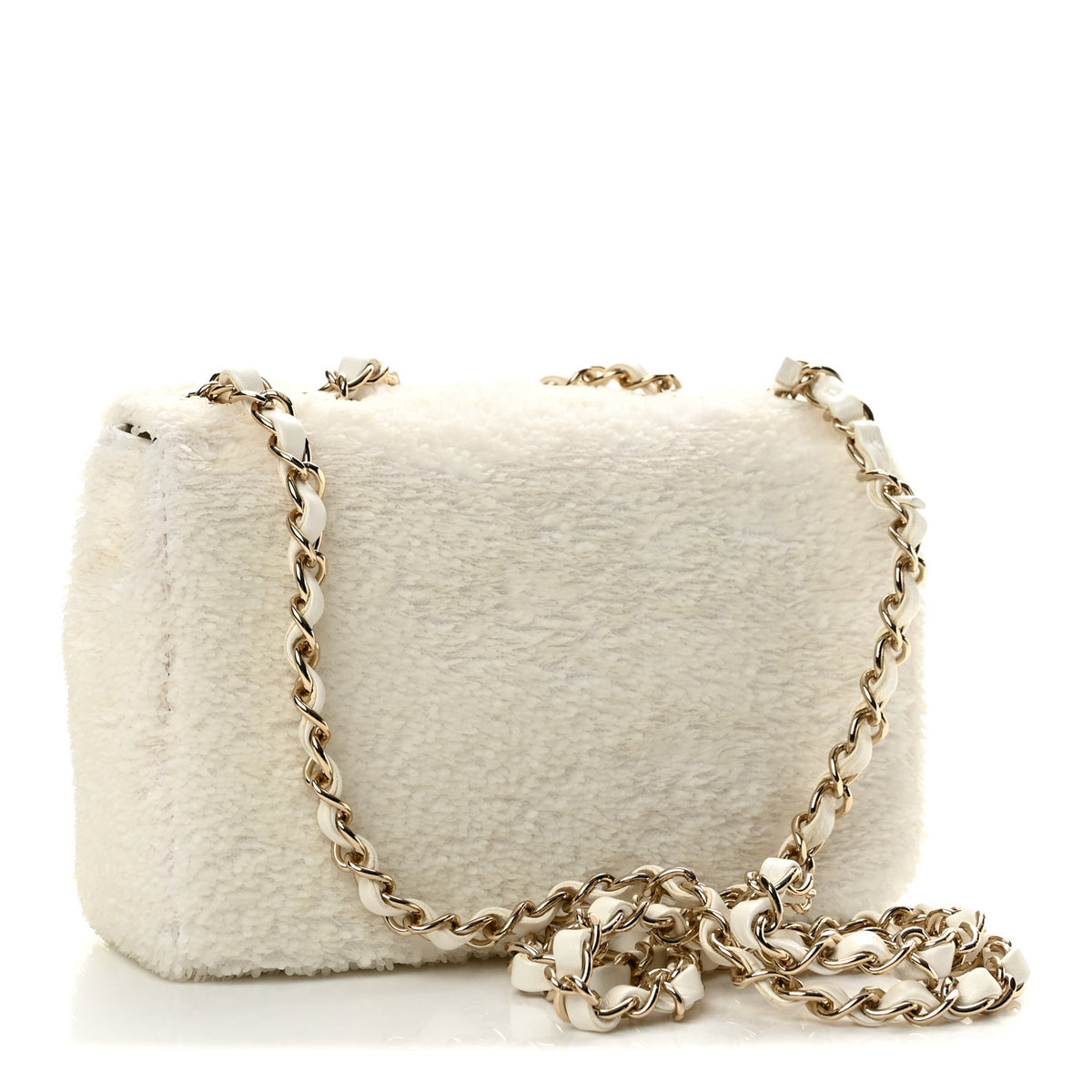 Chanel Sequin Small Single Flap White 3 of 11