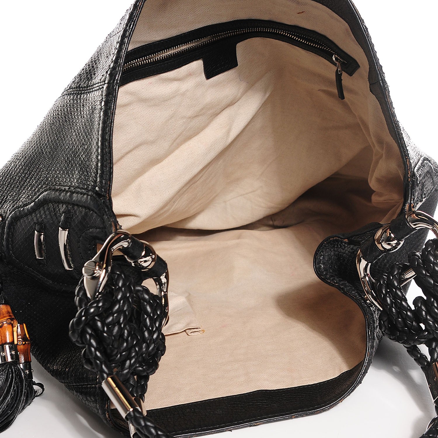 Gucci Python Techno Horsebit Large Hobo Black 5 of 7