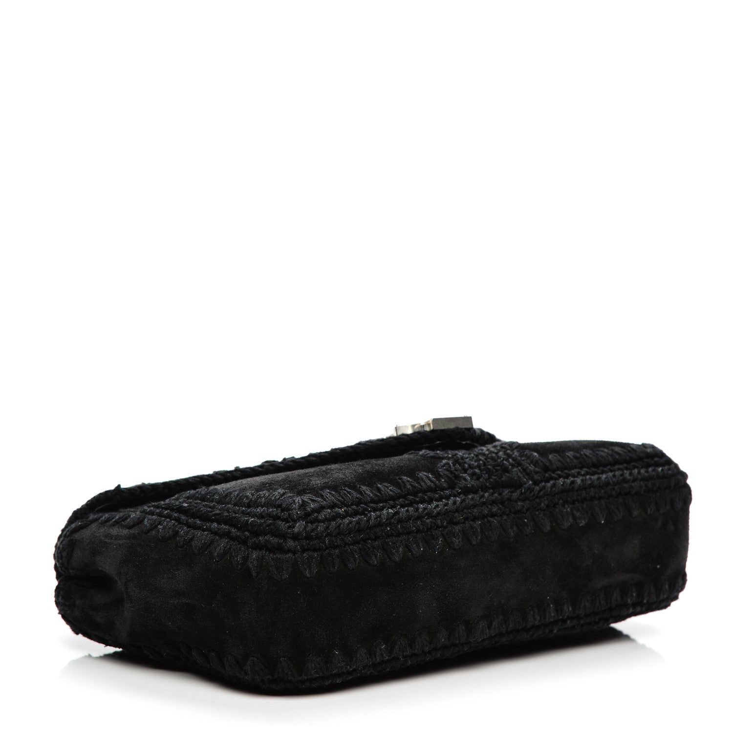 Saint Laurent Suede Macrame Medium College Monogram Satchel Black 4 of 7