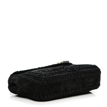 Saint Laurent Suede Macrame Medium College Monogram Satchel Black 4 of 7