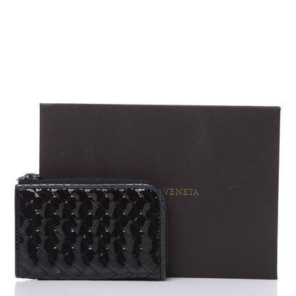 Bottega Veneta Patent Watersnake Intrecciato Coin Purse Black 9 of 9