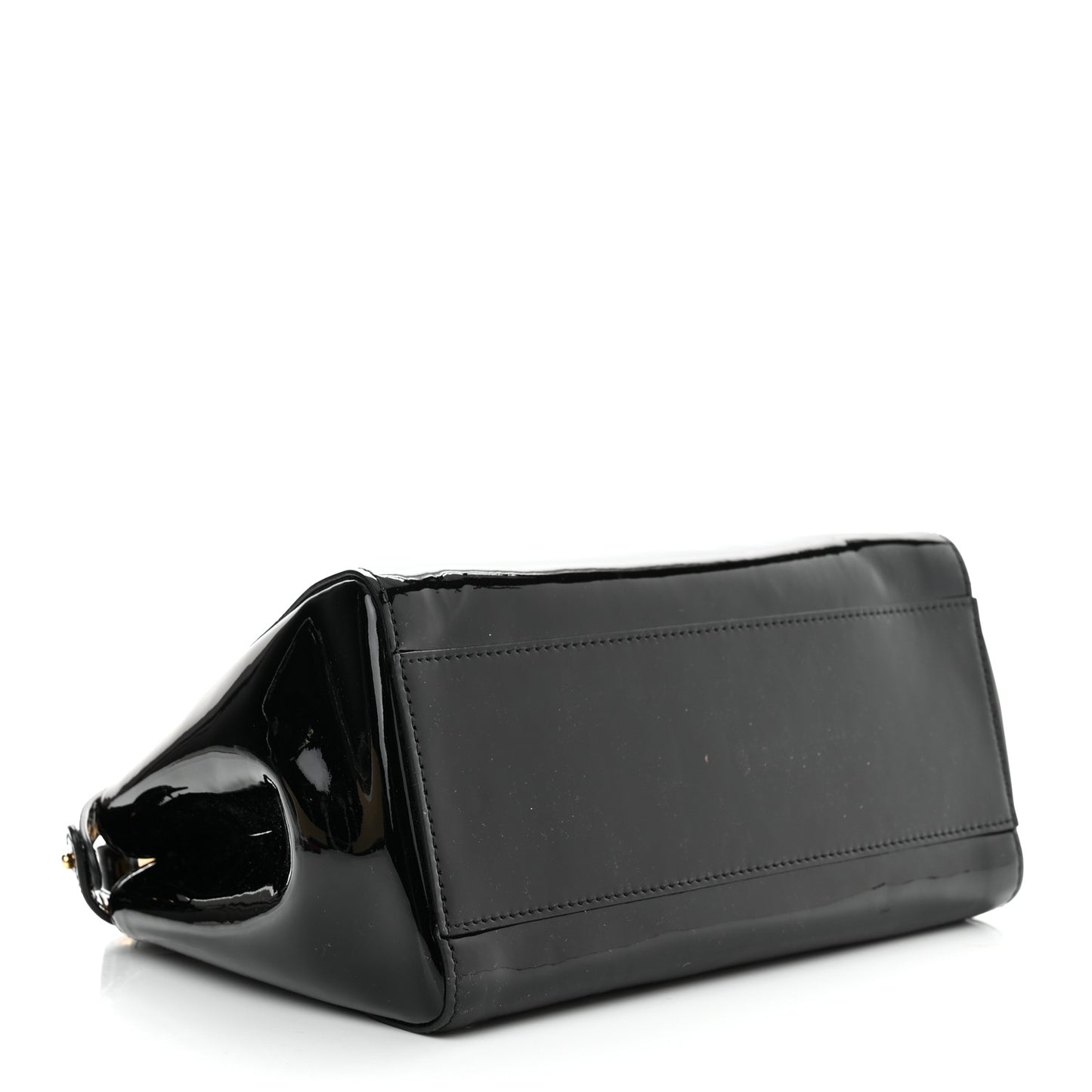 Vitello Vernice Mou Mini Peekaboo Iconic Satchel Black