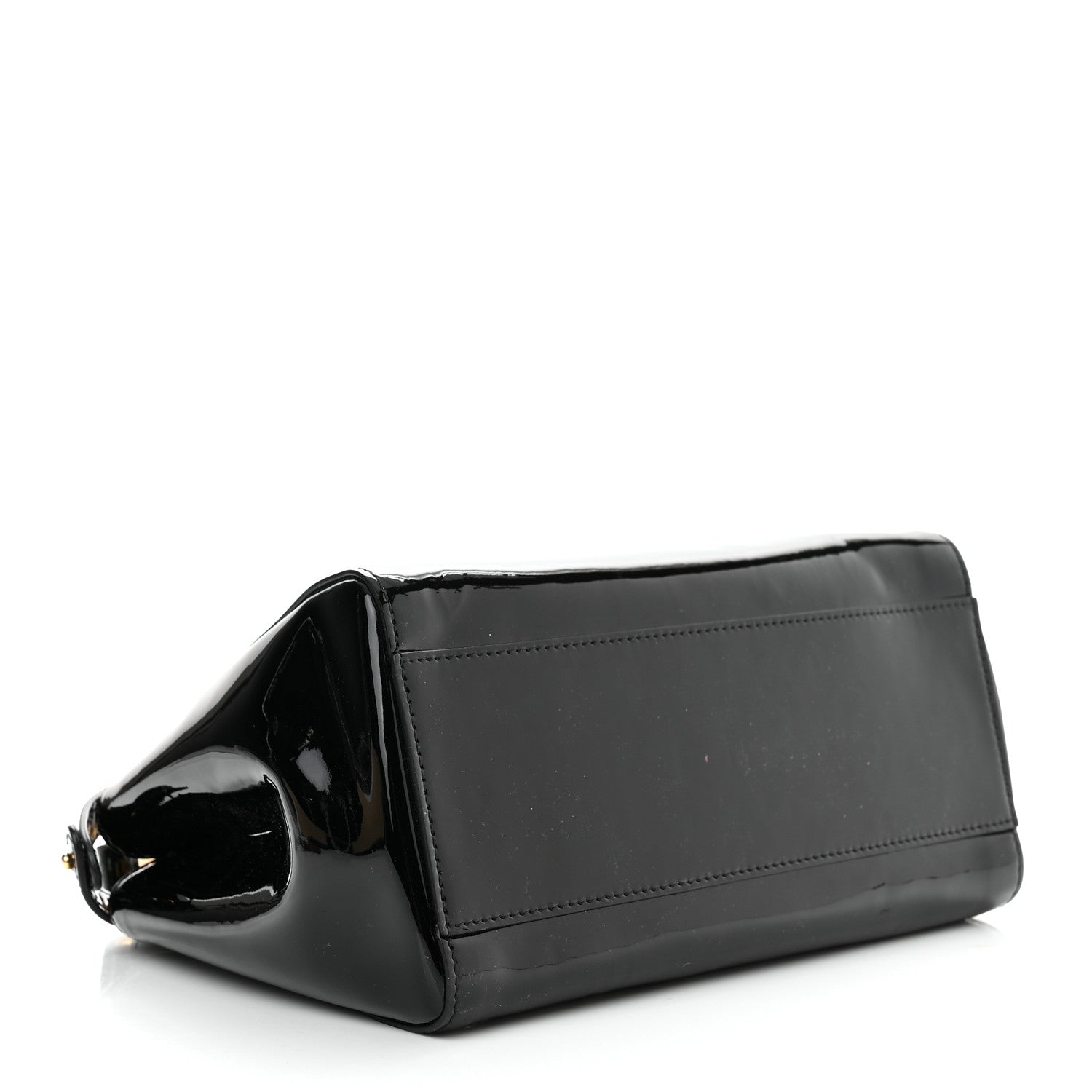 Fendi Vitello Vernice Mou Mini Peekaboo Iconic Satchel Black 4 of 10