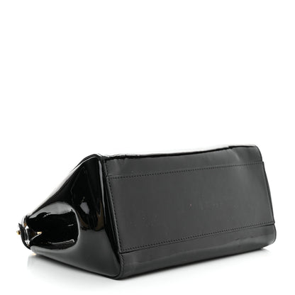 Fendi Vitello Vernice Mou Mini Peekaboo Iconic Satchel Black 4 of 10