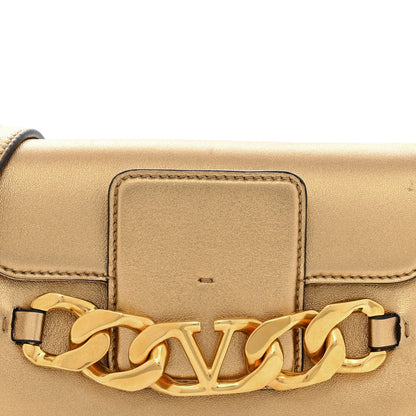 Valentino Garavani Laminated Nappa Small Vlogo Chain Shoulder Bag Antique Brass 8 of 12