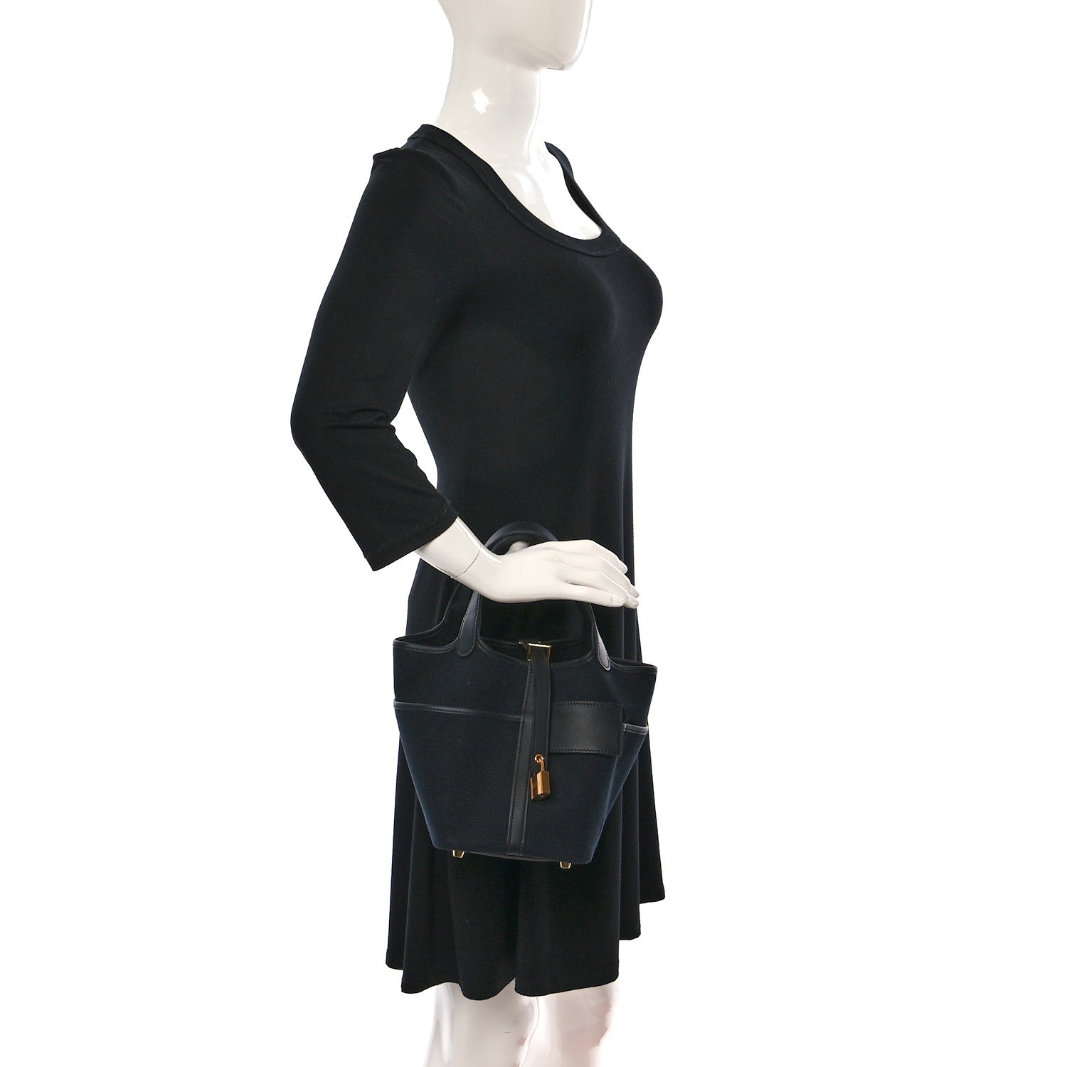 Hermes Toile Goeland Swift Cargo Picotin Lock 18 Black 2 of 8