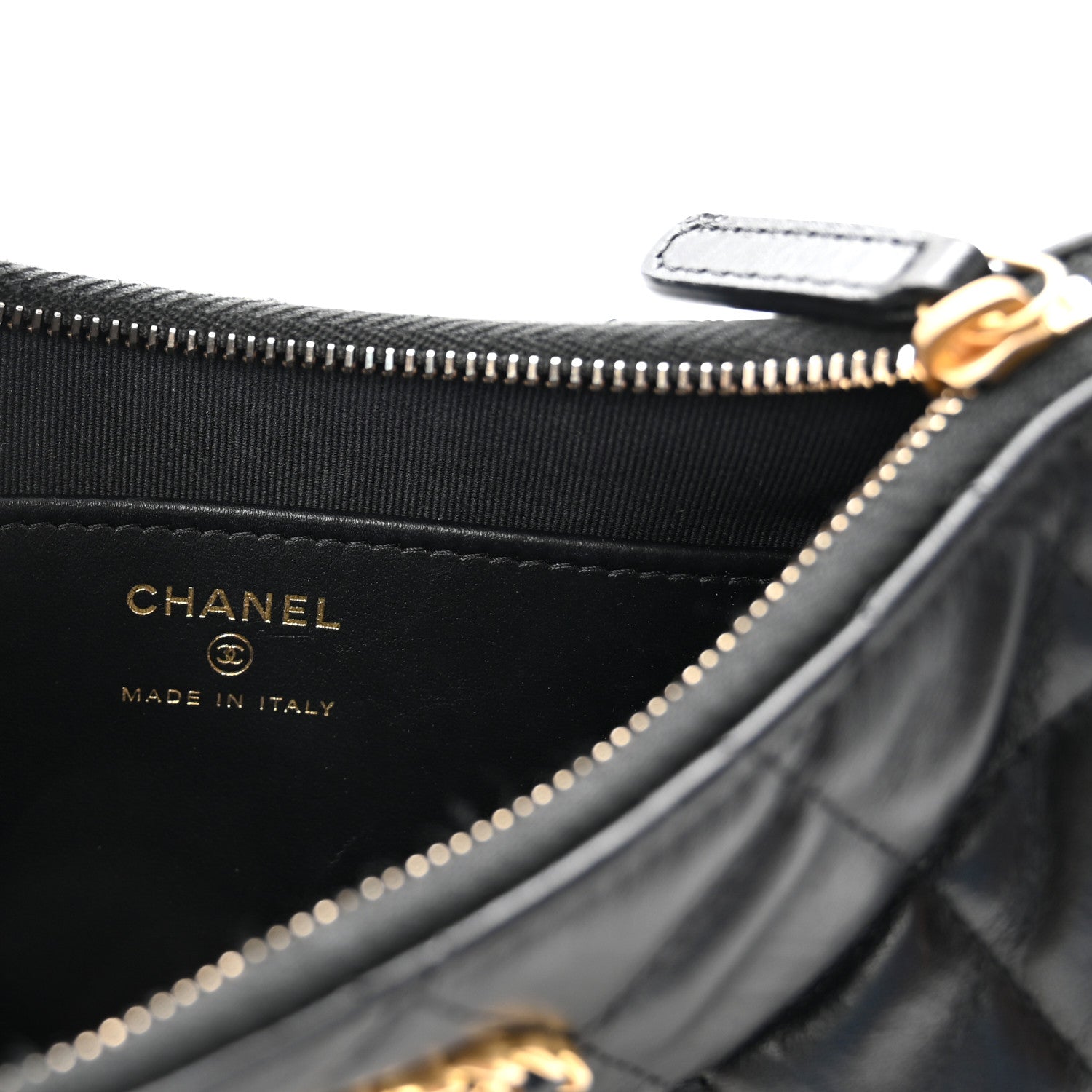 Chanel Crumpled Calfskin Quilted Braided CC Small Hobo Black 6 of 10