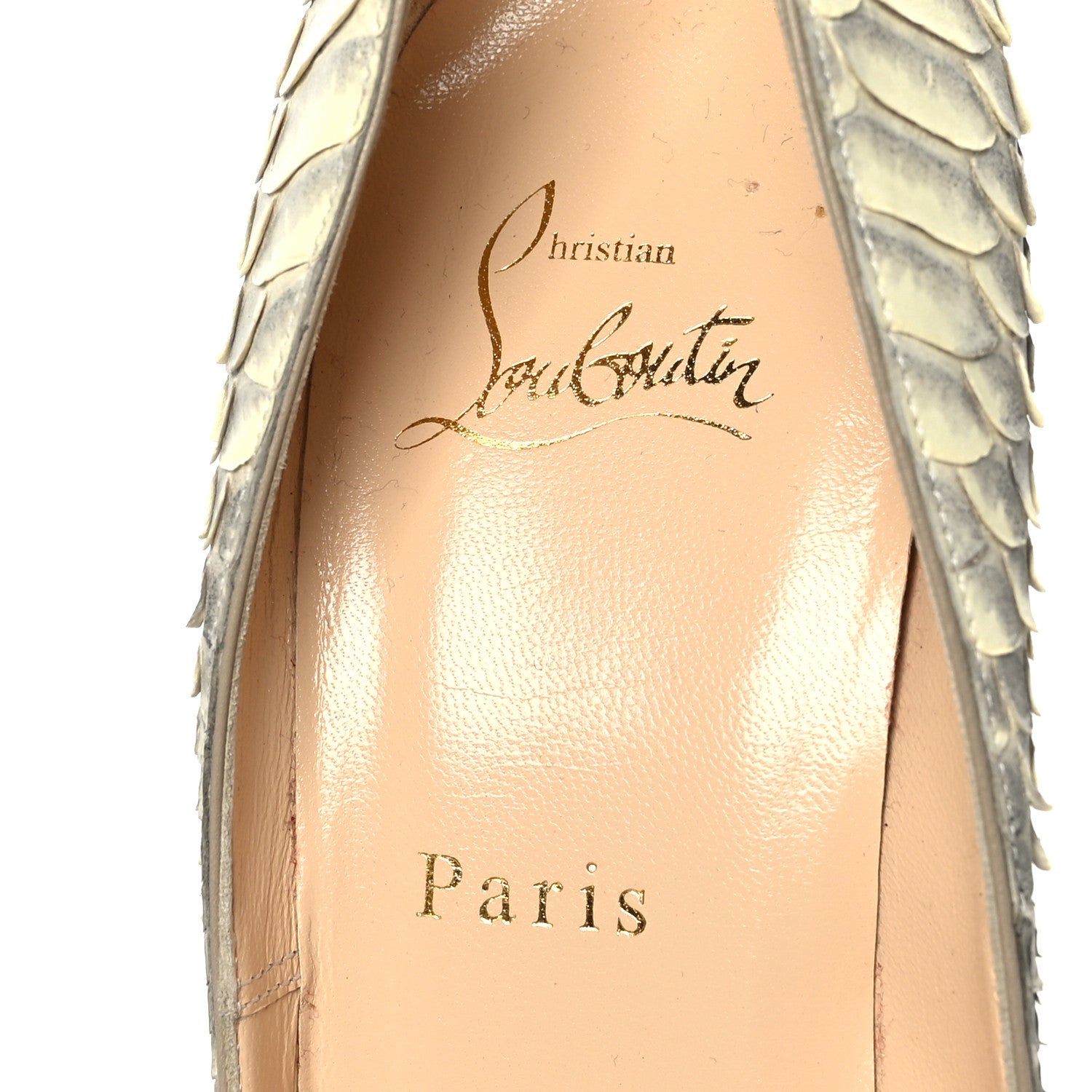 Christian Louboutin Snakeskin So Kate 120 Pumps 39.5 Cream Grey 6 of 8
