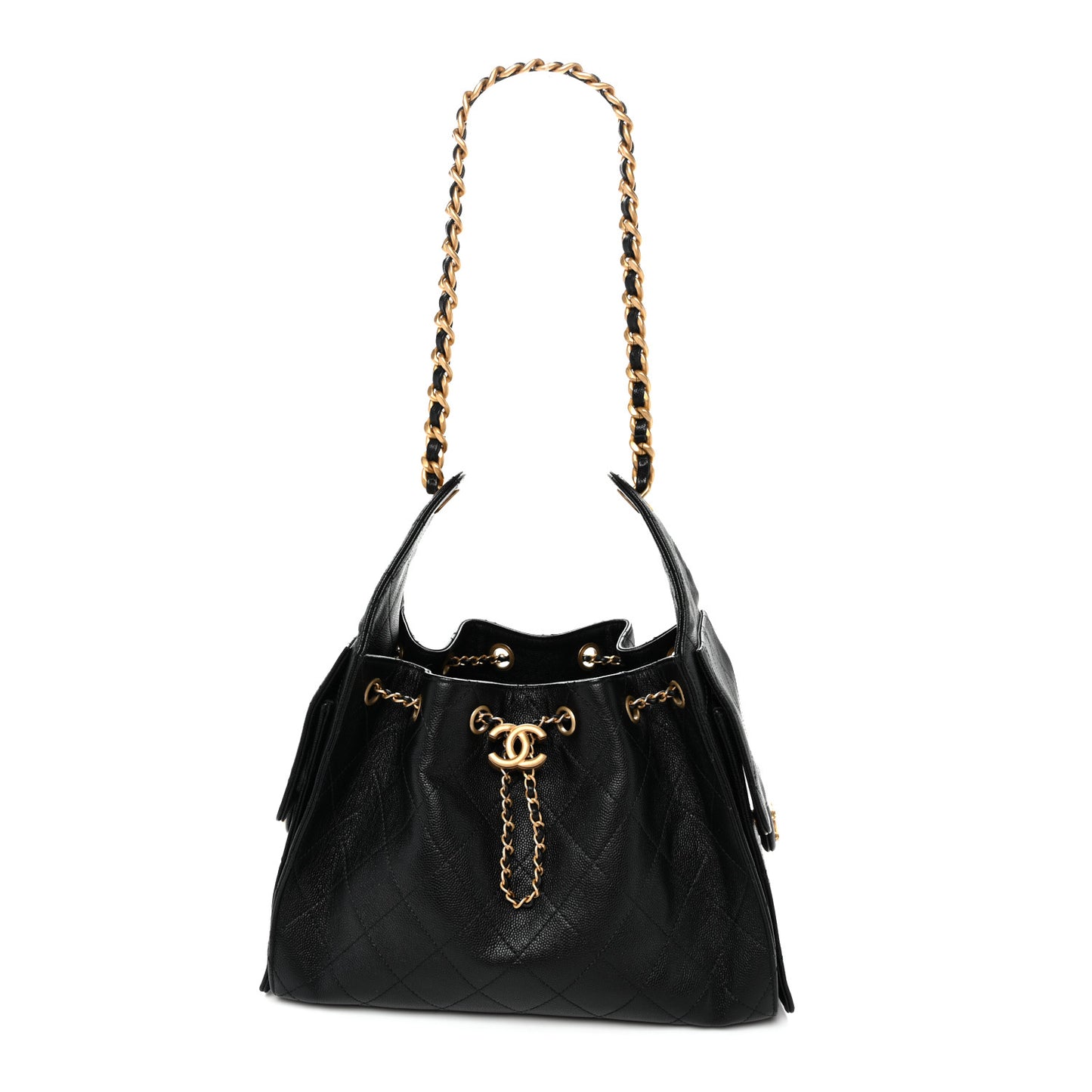 Caviar Quilted Small Chanel 25 Handbag Black
