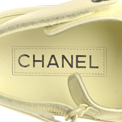 Chanel Lambskin Crystal CC Velcro Dad Sandals 39.5 Light Yellow 9 of 10