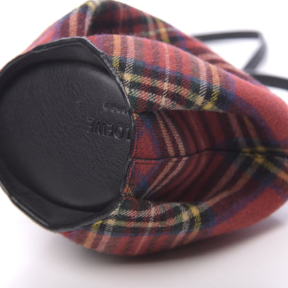 Loewe Wool Calfskin Mini Elephant Crossbody Bag Red Tartan 9 of 11