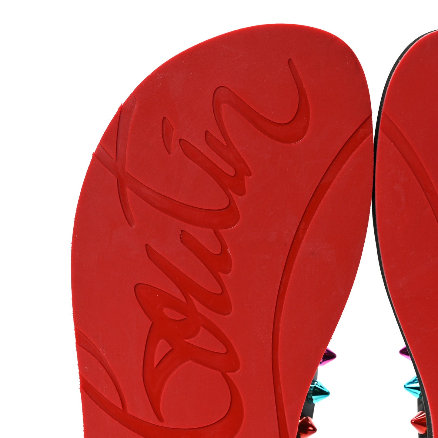 Rubber Spike Loubi Donna Flip Flop 38 Black Multicolor