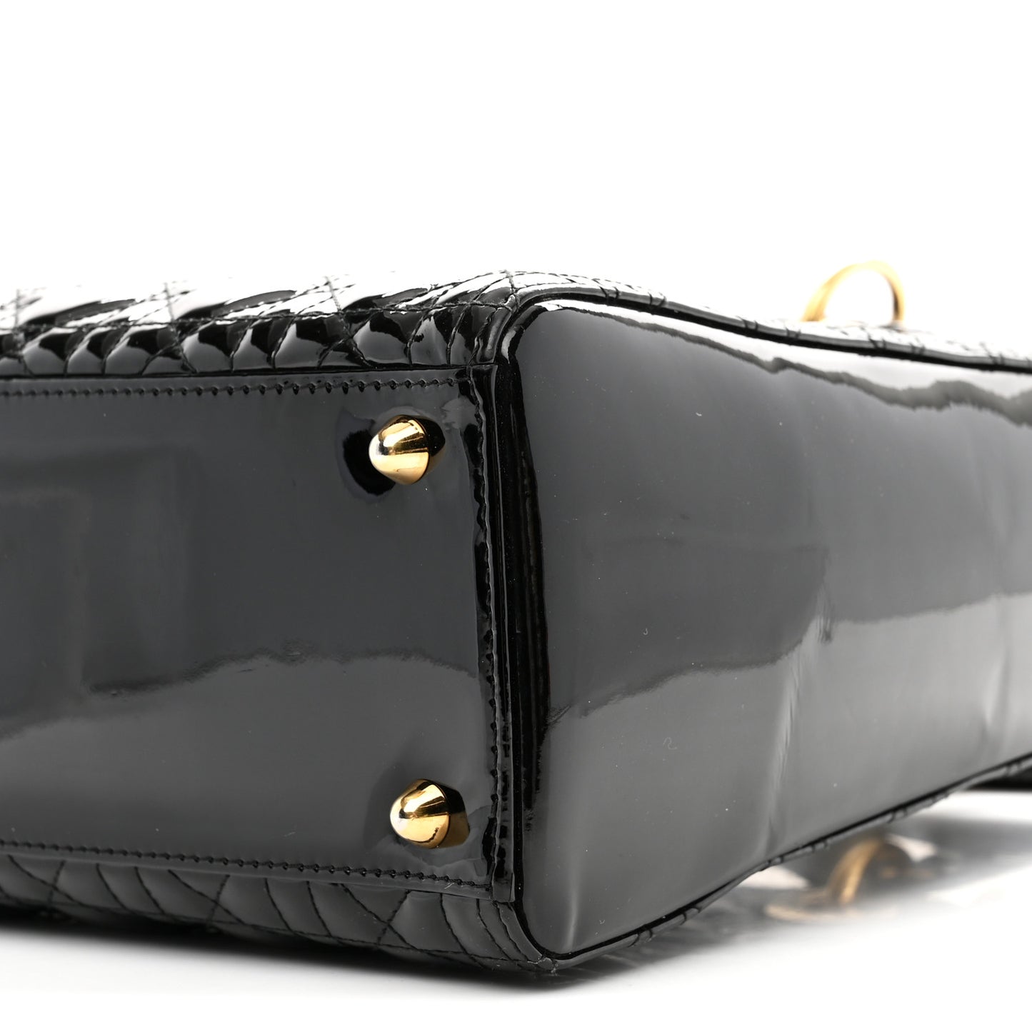 Patent Cannage Large Lady Dior Black