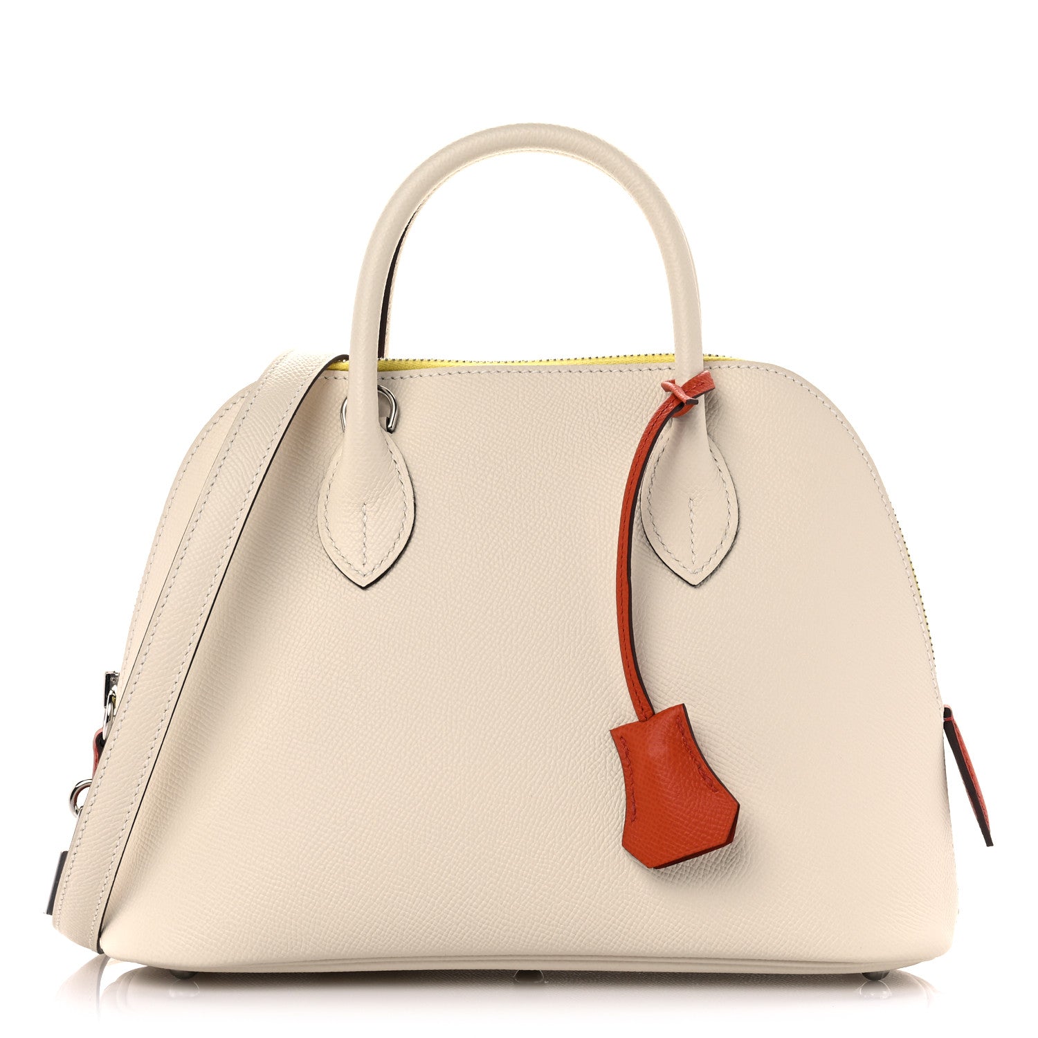 Hermes Epsom Tri-Color 1923 Bolide 25 Nata Terre Battue Jaune Citron 1 of 9