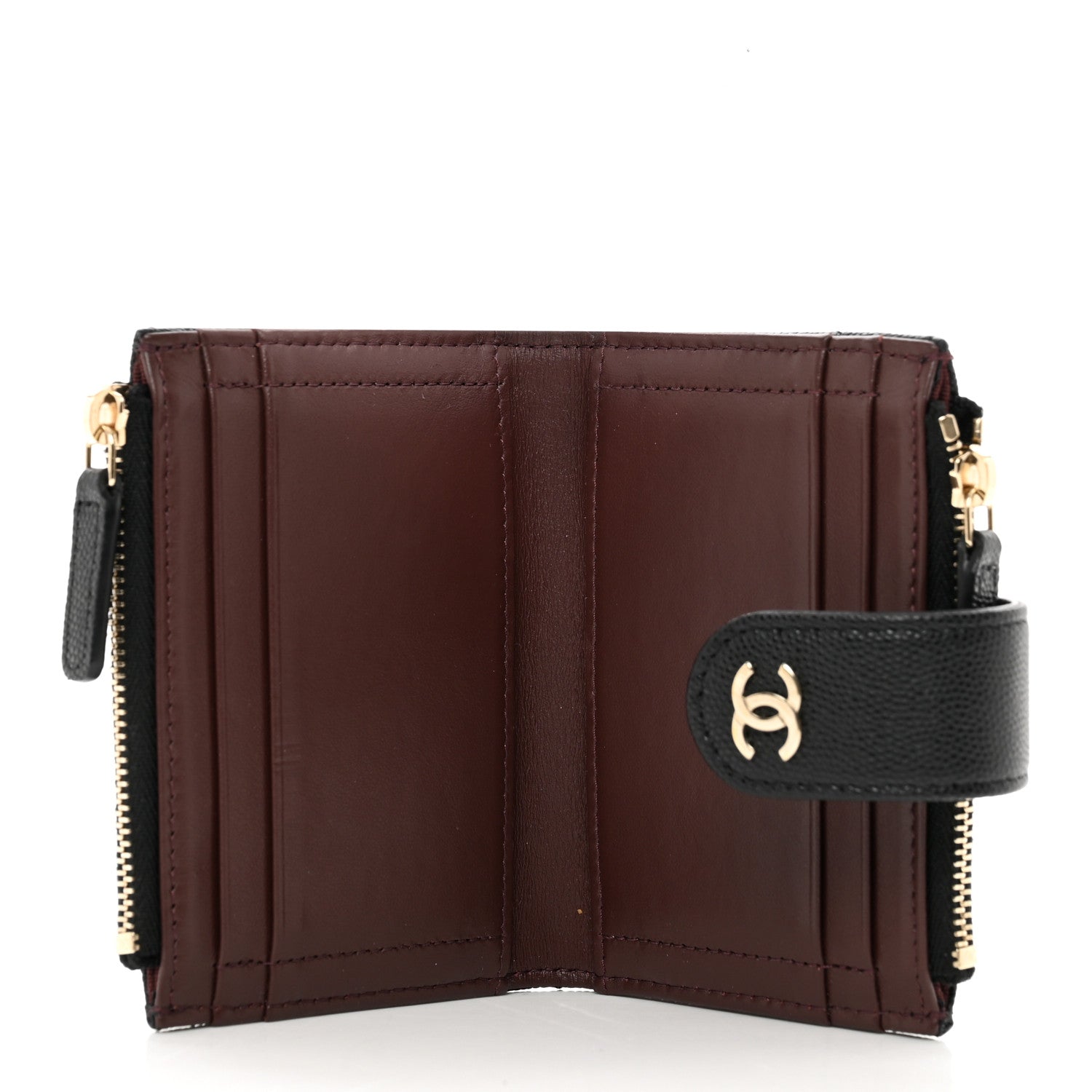 Chanel Caviar Quilted Compact Zipped Pocket Wallet Black 5 of 8