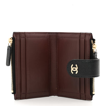 Chanel Caviar Quilted Compact Zipped Pocket Wallet Black 5 of 8
