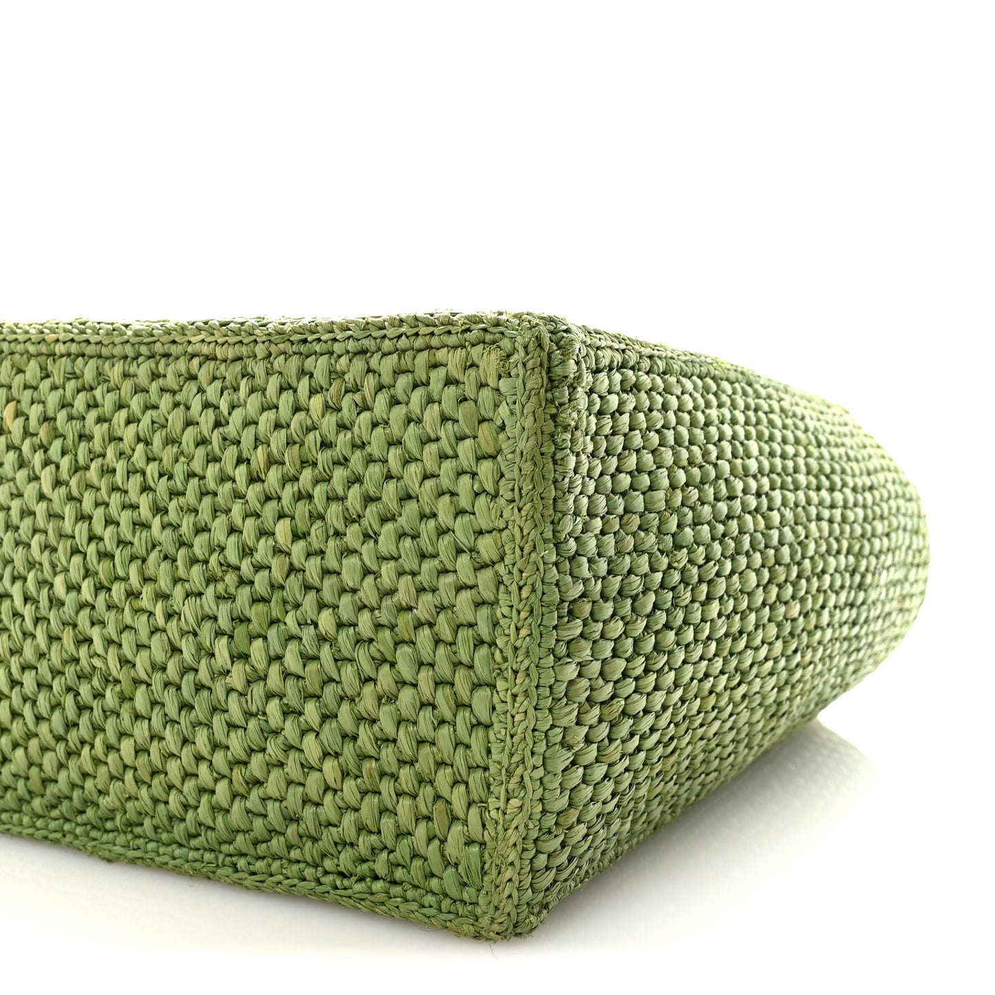X PAULA'S IBIZA Raffia Font Tote Green