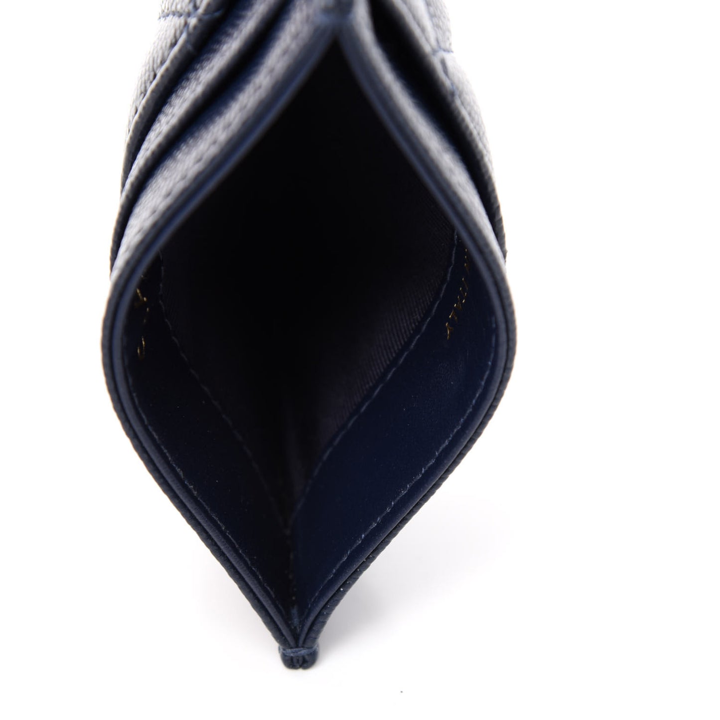 Caviar Quilted Card Holder Navy