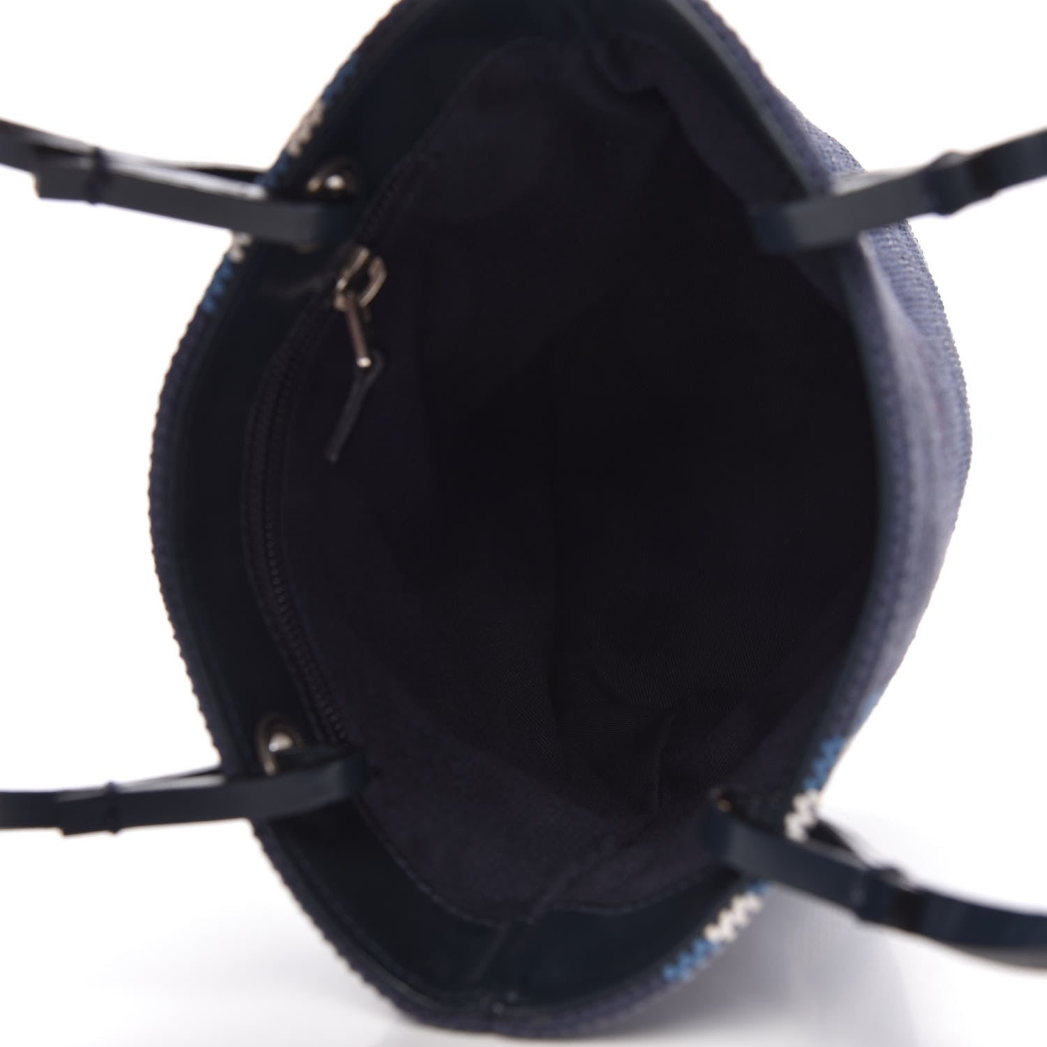 Burberry Canvas Woven Color Check Bucket Bag Blue 5 of 8