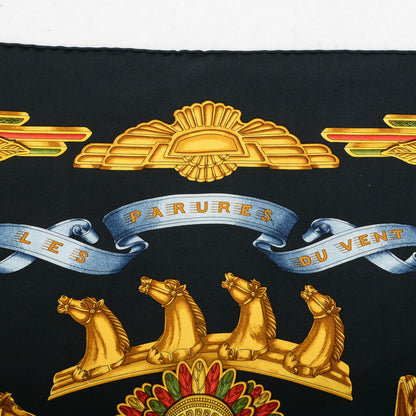 Hermes Silk Les Parures Du Vent Scarf 90 Black 6 of 6