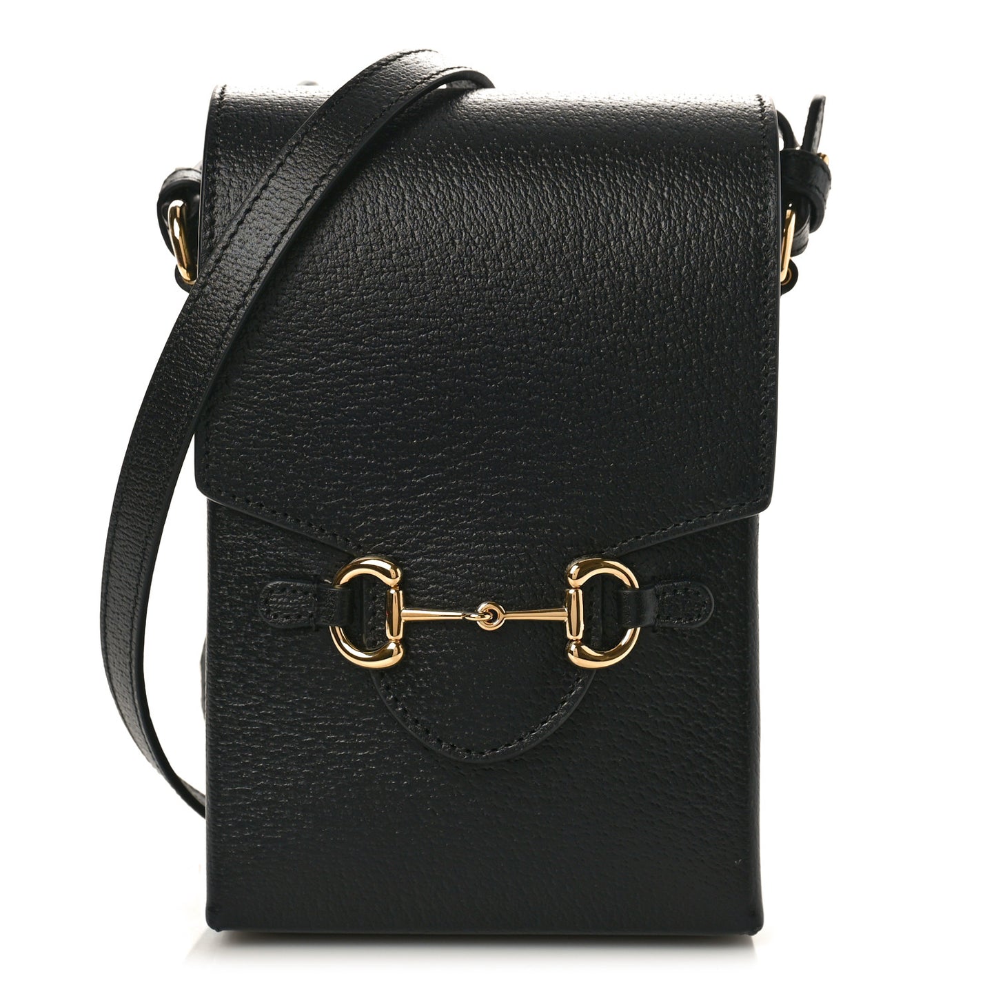 Dollar Calfskin Vertical Horsebit 1955 Crossbody Bag Black