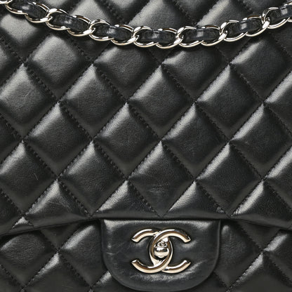 Chanel Lambskin Quilted Maxi Single Flap Black 8 of 10