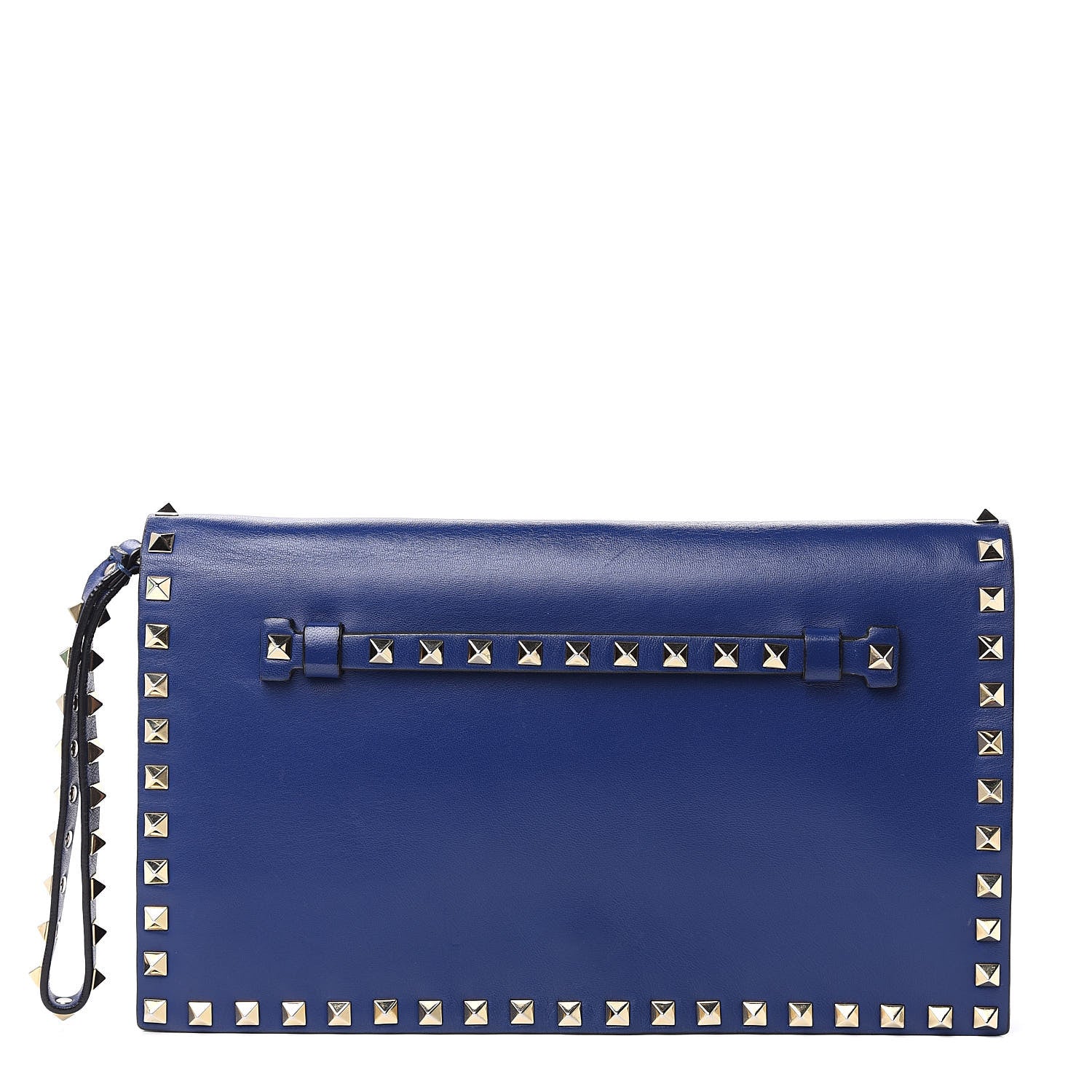 Valentino Garavani Nappa Rockstud Wristlet Clutch Navy 1 of 14