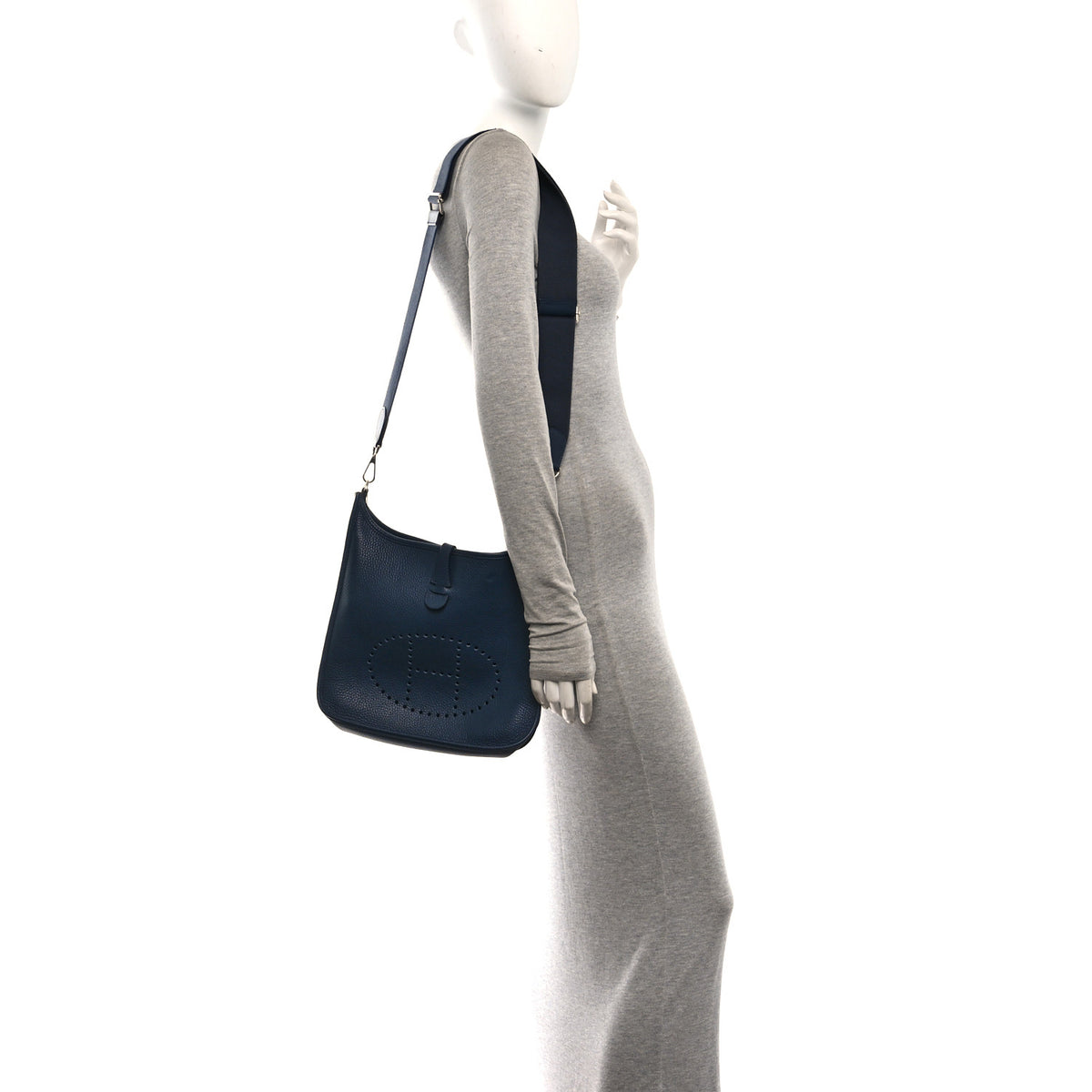 Hermes Taurillon Clemence EVELYNE III Bleu Ocean 2 of 12