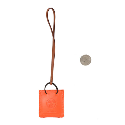 Hermes Milo Lambskin Swift Shopping Bag Charm Feu Gold 2 of 5