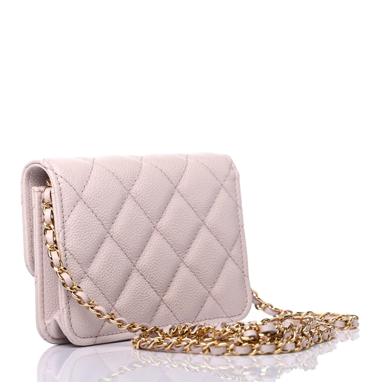 Caviar Quilted Miss Coco Clutch With Chain Light Purple