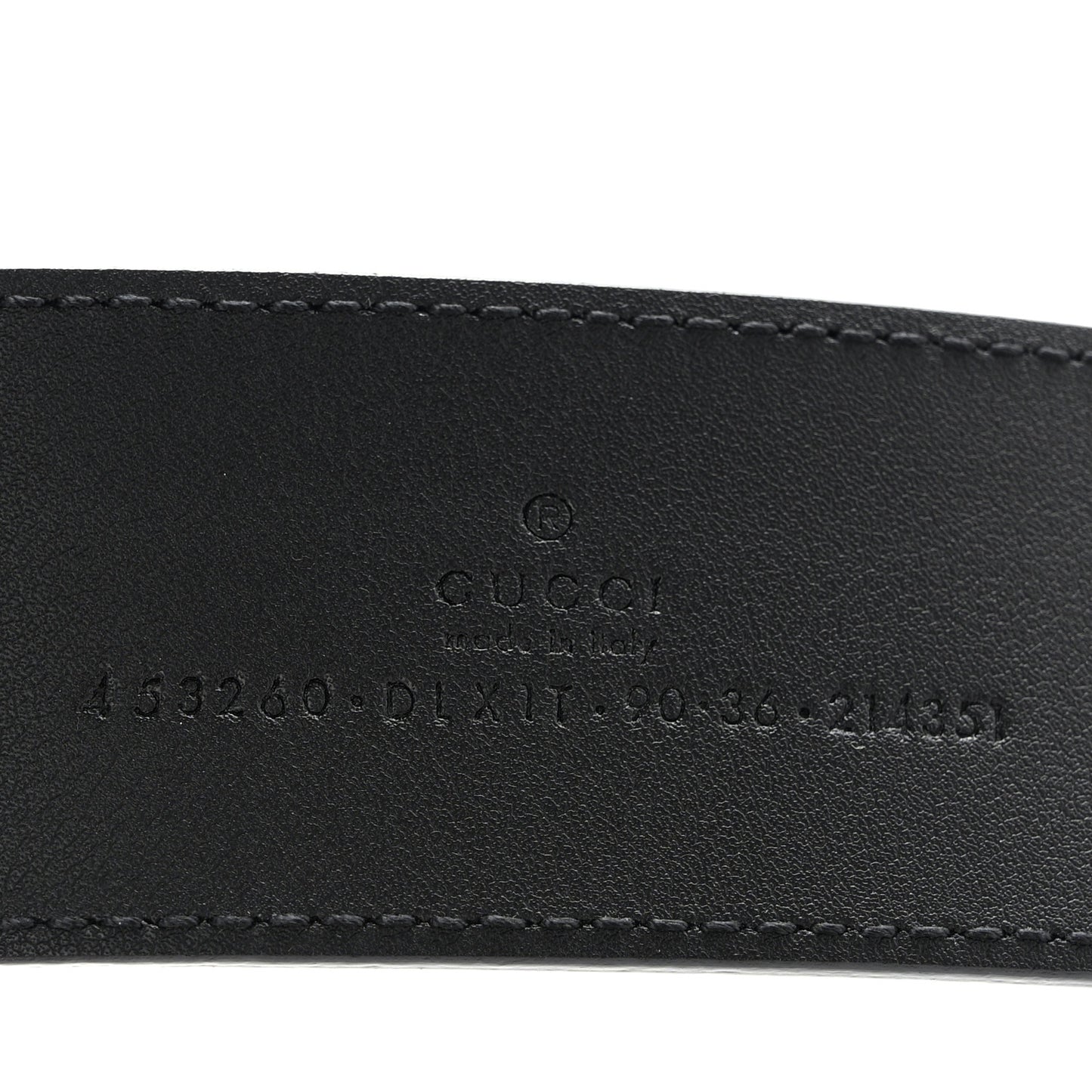 Moon Calfskin Pearl Double G 40mm Belt 90 36 Black Cream