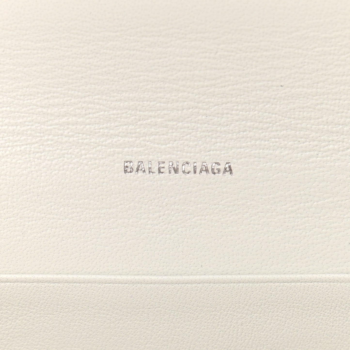 Grained Calfskin Logo Cash Phone Holder Wallet On Chain White Fluo Pink